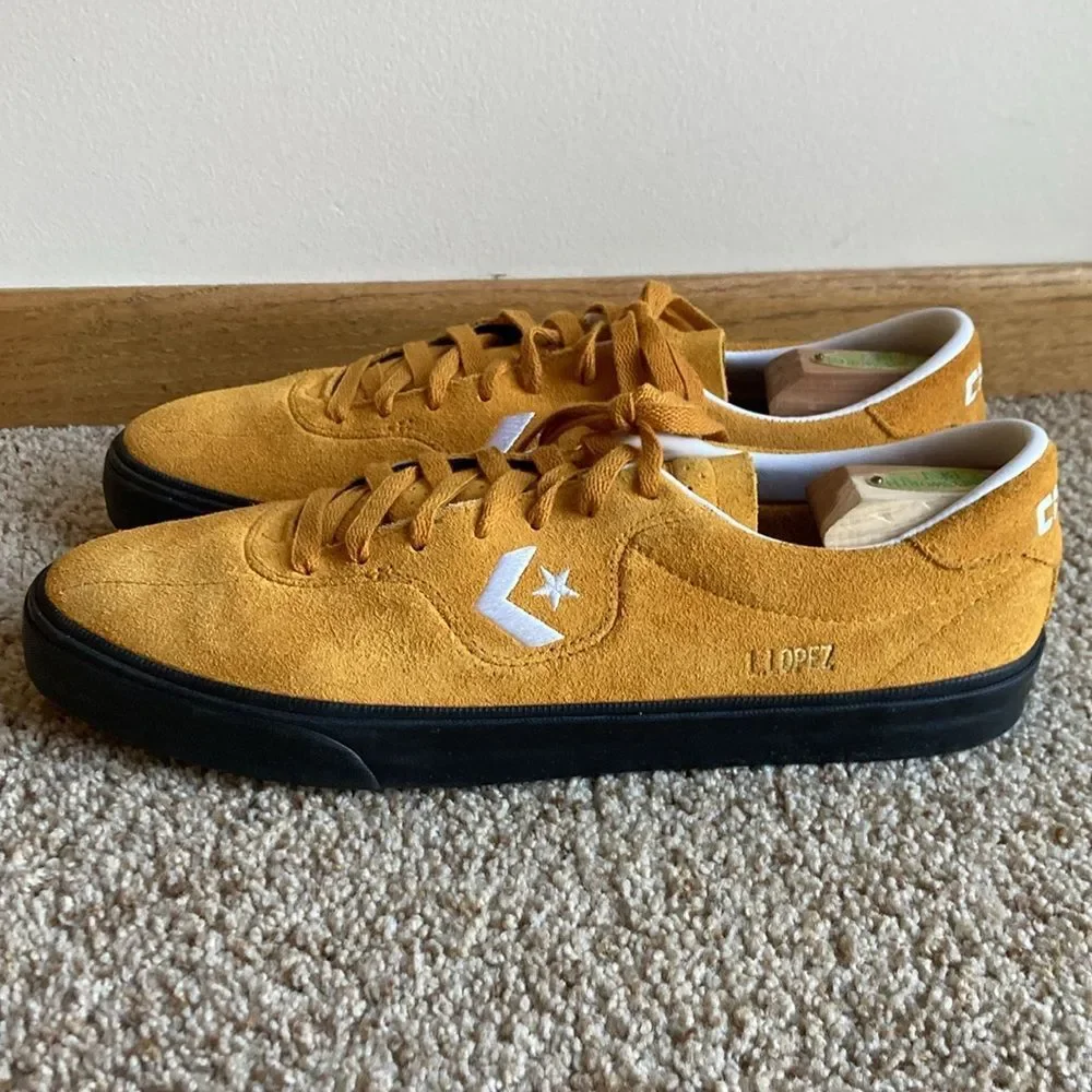 Converse CONS Mustard Louie Lopez Pro Mono Classic Suede Saffron Yellow Men’s 12 - Picture 5 of 15